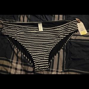 Black and White Striped Bikini Bottom
